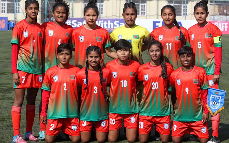 पेनाल्टीमा भारतलाई हराउँदै बङ्गलादेश जित्यो साफ यू-१६ महिला फुटबलको उपाधि