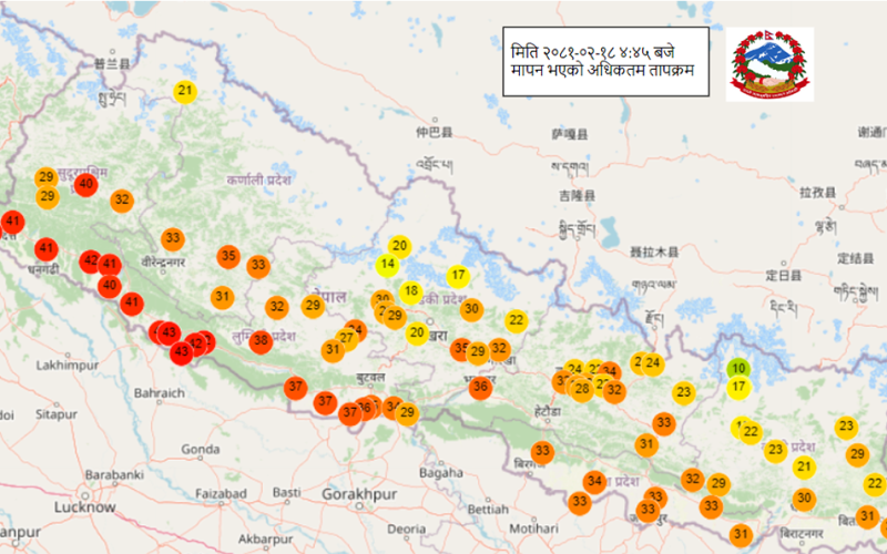 सुदूरपश्चिम र लुम्बिनी प्रदेशमा अत्यधिक गर्मी, तातो लहरबाट बच्न अपिल